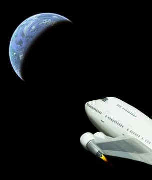 Commercial space flight Stock Illustration