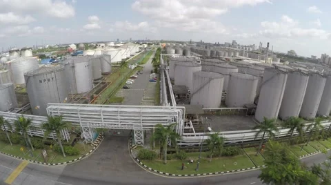Commercial Storage Tanks Stock Footage 64272772