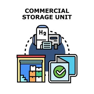 Commercial storage unit concept, renting space for goods Stock Illustration