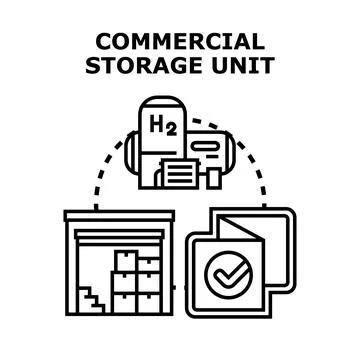 Commercial storage unit concept, renting space for goods Stock Illustration