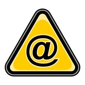 Commercial at Symbol Triangular Sticker Stock-Illustration