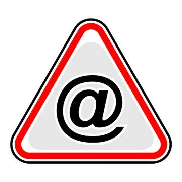 Commercial At Symbol Triangular Sticker Illustrazione stock