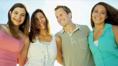 Commercial Tourism Welcome Young Family Stock Footage