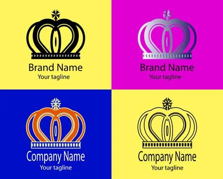 Commercial Unique Crown of Elegance Logo Stock Illustration