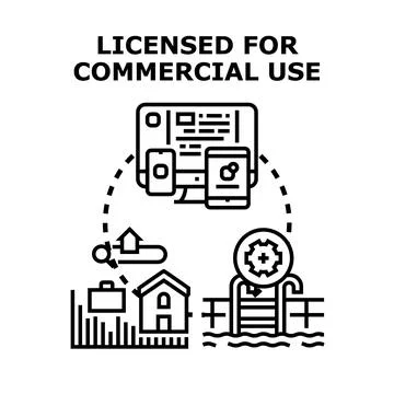 Commercial use licensing digital assets concept Stock Illustration