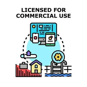 Commercial use licensing digital assets concept Stockillustratie