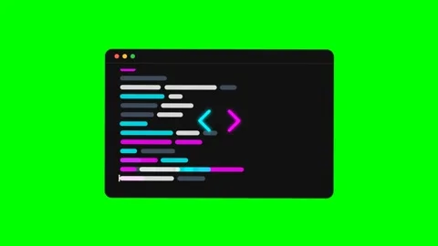 Commercial Web Coding Development Browser Icon with Neon Cyan and Magenta S.. Video stock 347338664