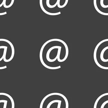 Commercial at web icon. flat design. Seamless pattern. Stock Illustration