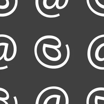 Commercial at web icon. flat design. Seamless pattern. Illustrazione stock
