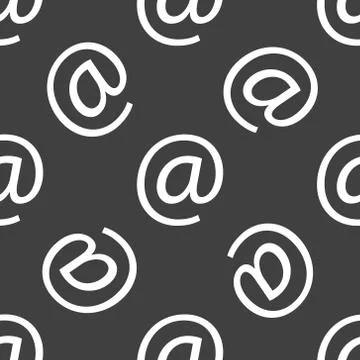 Commercial at web icon. flat design. Seamless pattern. 스톡 일러스트