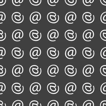 Commercial at web icon. flat design. Seamless pattern. Stock Illustration