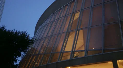 Commercial WIndows at Nighttime Stock Footage 28840841