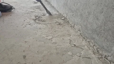 Commercial Worker Using Demolition Hammer On Concrete Surface Stock Footage 336631364