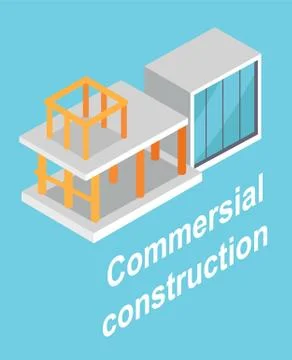 Commersial Construction , Building Layout Poster Stock Illustration