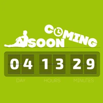 Comming soon with countdown timer Stock Illustration