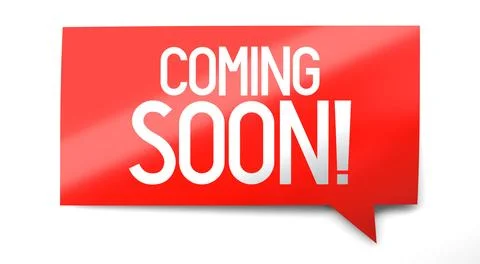 Comming soon - speach bubble - 3D illustration Stock Illustration