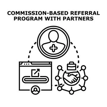 Commission based referral program with business partners 스톡 일러스트