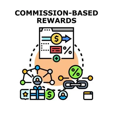 Commission based rewards system for business earning 스톡 일러스트