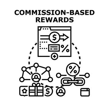 Commission based rewards system for business earning 스톡 일러스트