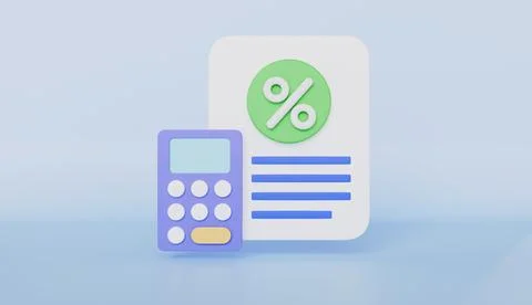 Commission document and calculator icon, Digital accounting, Earnings Illustrazione stock