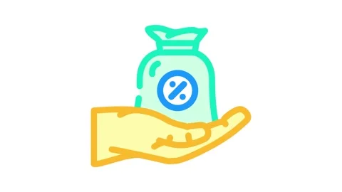 Commission payment affiliate program color icon animation Video stock 327256982