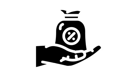 Commission payment affiliate program glyph icon animation Video stock 326730439