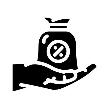 Commission payment affiliate program glyph icon vector illustration Illustrazione stock