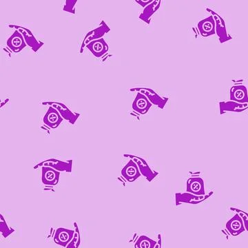 Commission payment affiliate program glyph vector seamless pattern Stock Illustration