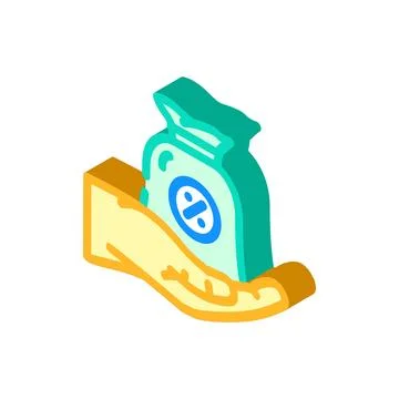 Commission payment affiliate program isometric icon vector illustration Stock Illustration
