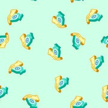 Commission payment affiliate program isometric icon seamless pattern Stockillustratie