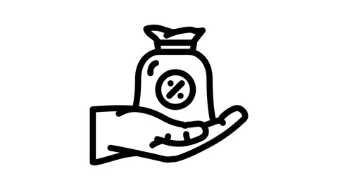 Commission payment affiliate program line icon animation Video stock 326748701