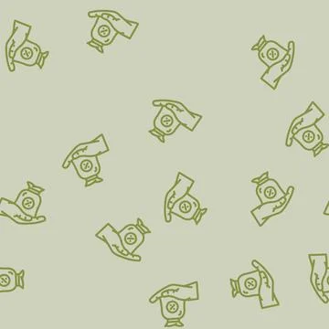 Commission payment affiliate program line vector seamless pattern イラスト素材