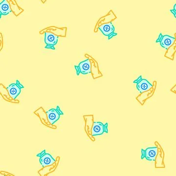 Commission payment affiliate program vector seamless pattern Stockillustratie