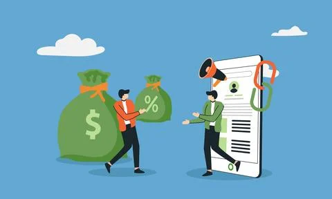 Commission portion, commission payment, interest rate for loan payment or i.. 스톡 일러스트
