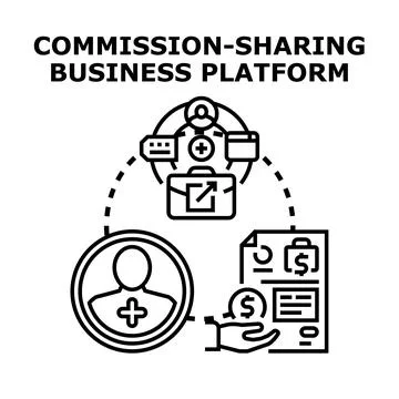Commission sharing business platform concept illustration 스톡 일러스트