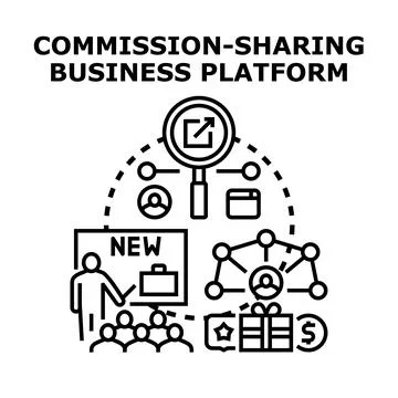 Commission sharing business platform concept developing business strategy Stock Illustration