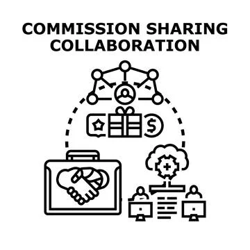 Commission sharing collaboration concept vector illustration Stock Illustration