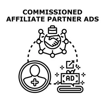 Commissioned affiliate partner ads concept illustration vector Illustrazione stock