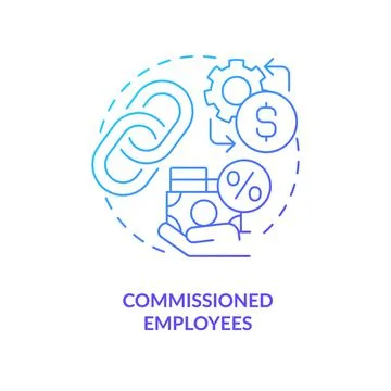 Commissioned employees blue gradient concept icon Illustrazione stock
