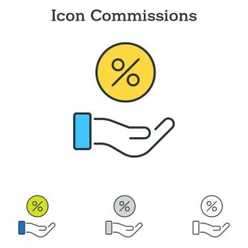 Commissions flat icon design for infographics and businesses Stock Illustration