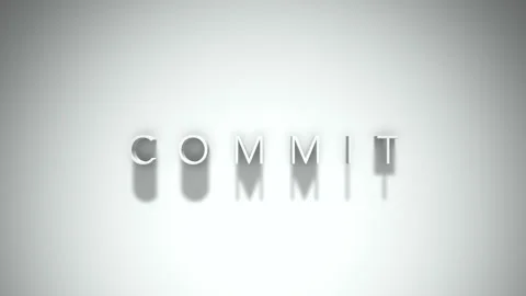 Commit 3D title animation with shadows on a white background Video stock 297802255