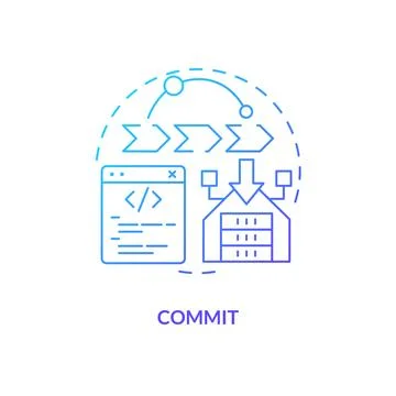 Commit blue gradient concept icon Illustrazione stock