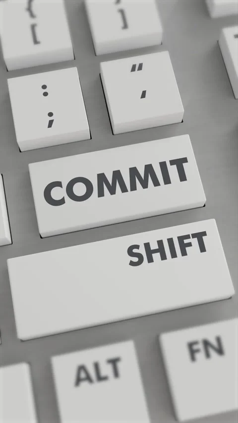 COMMIT BUTTON PRESSING ON KEYBOARD Vertical Video Stock Footage 302439900