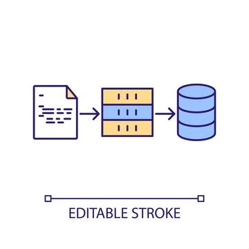 Commit digital files to database RGB color icon Stock Illustration
