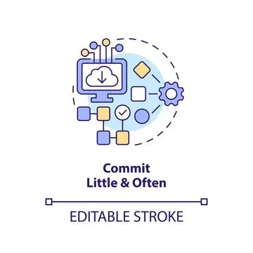 Commit little and often concept icon 库存插图