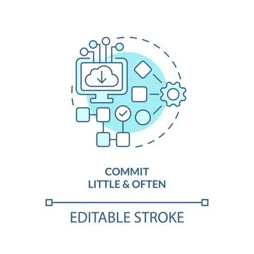 Commit little and often turquoise concept icon 库存插图