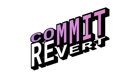 COMMIT vs REVERT, 3D Text Animation in Isometric View with Opposite Word Motion Stock Footage 314263382