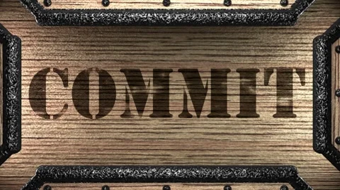 Commit on wooden stamp Stock Footage 8646354