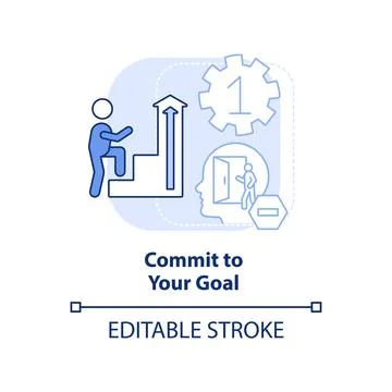 Commit to your goal light blue concept icon イラスト素材