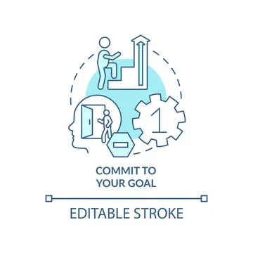 Commit to your goal turquoise concept icon イラスト素材